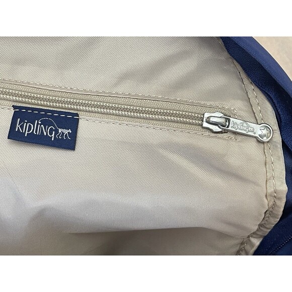 Kipling Challenger Backpack Navy Blue Nylon Travel Bag BP3761-431 EUC - Picture 11 of 14
